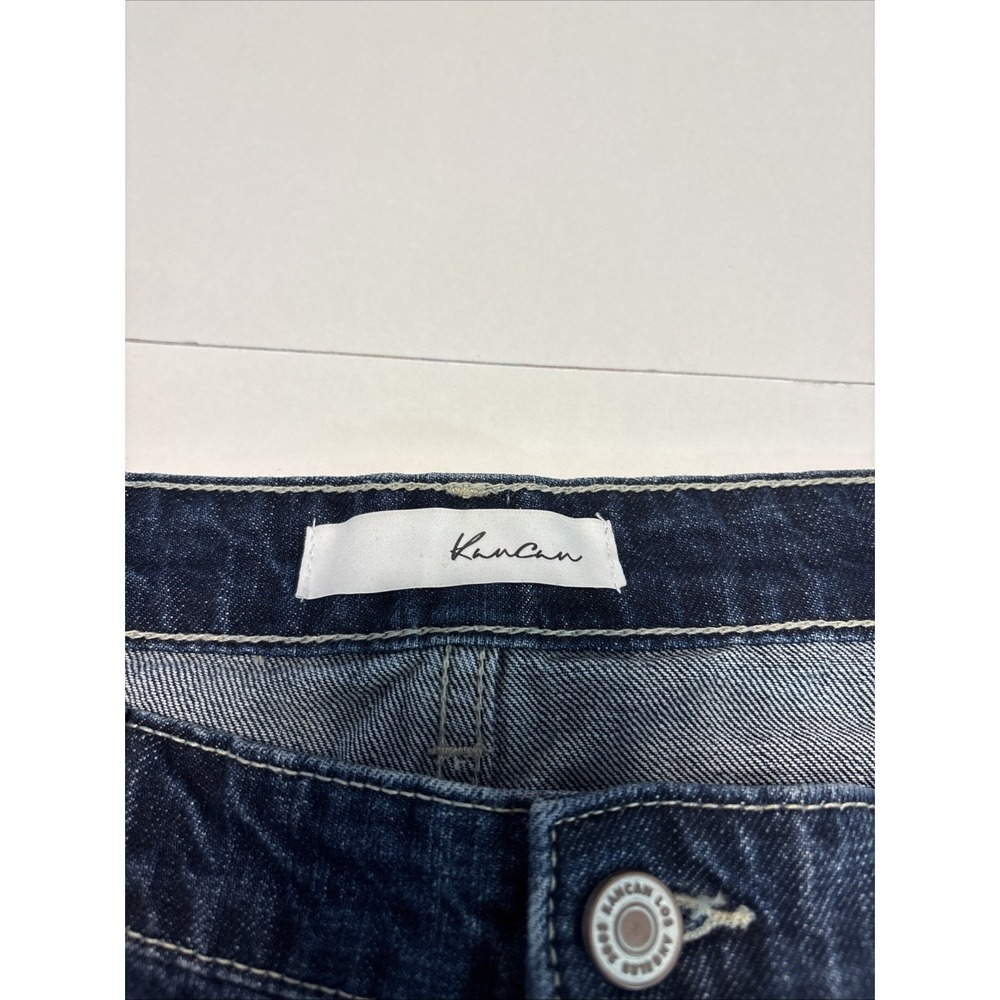 KanCan cropped jeans, women's size 13/30, distressed, raw hem, blue, Capri Pant - Picture 5 of 13